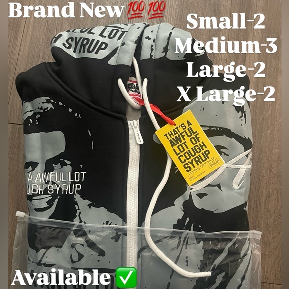 Men's Black and Gray Graphic Zip-Up Sweater - Picture 3 of 4